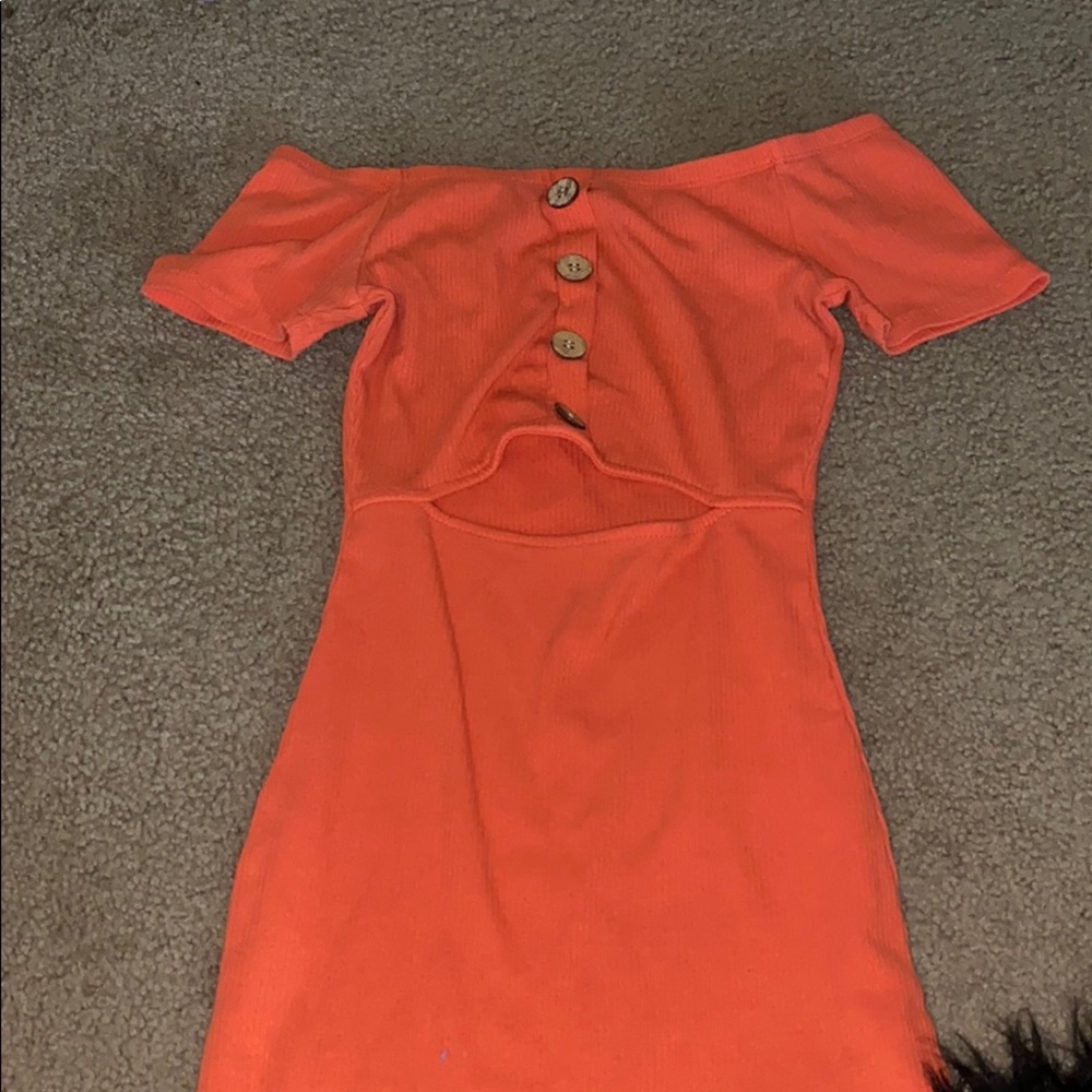 Off the shoulder body con dress